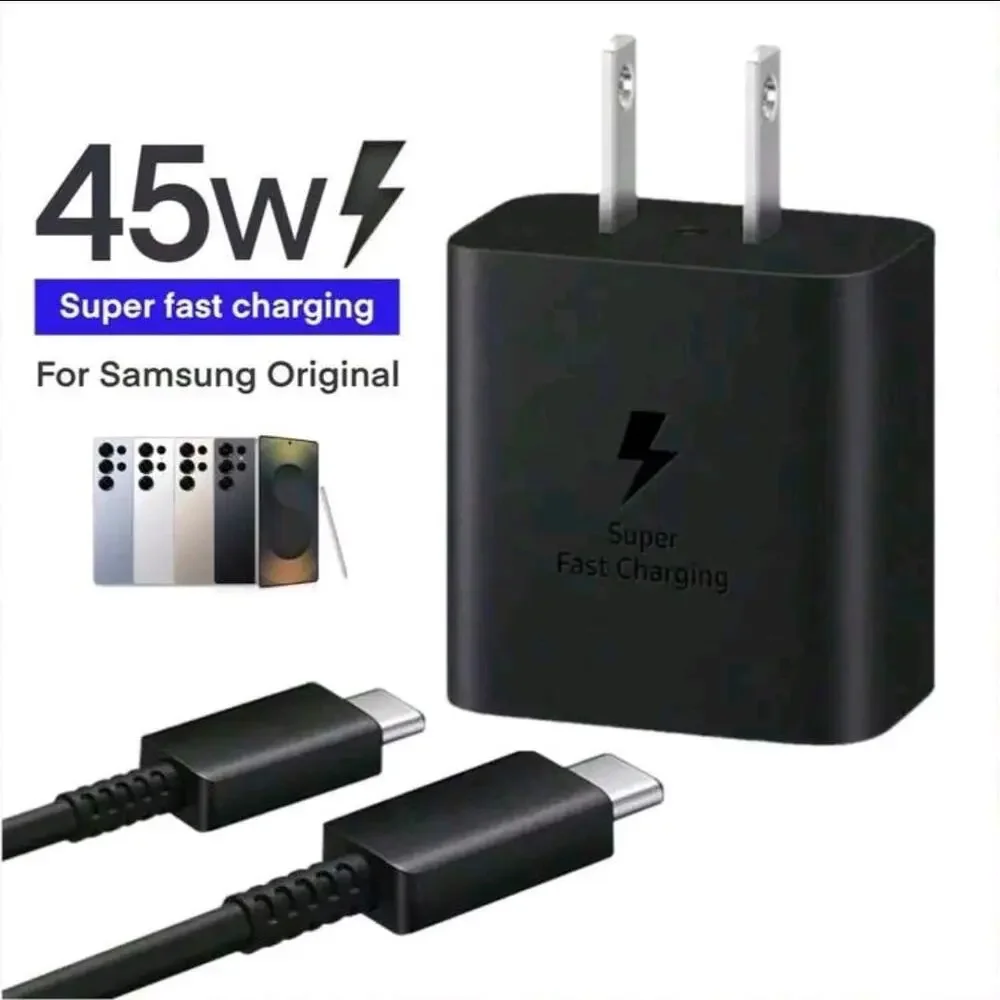 NEW! 45W Super Fast Charger USB Type C Wall Charger Block+ 2m cable